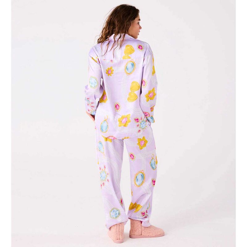 Kip&Co Bling Fling Eco Satin Long Sleeve Shirt & Pant PJ Set image number 1